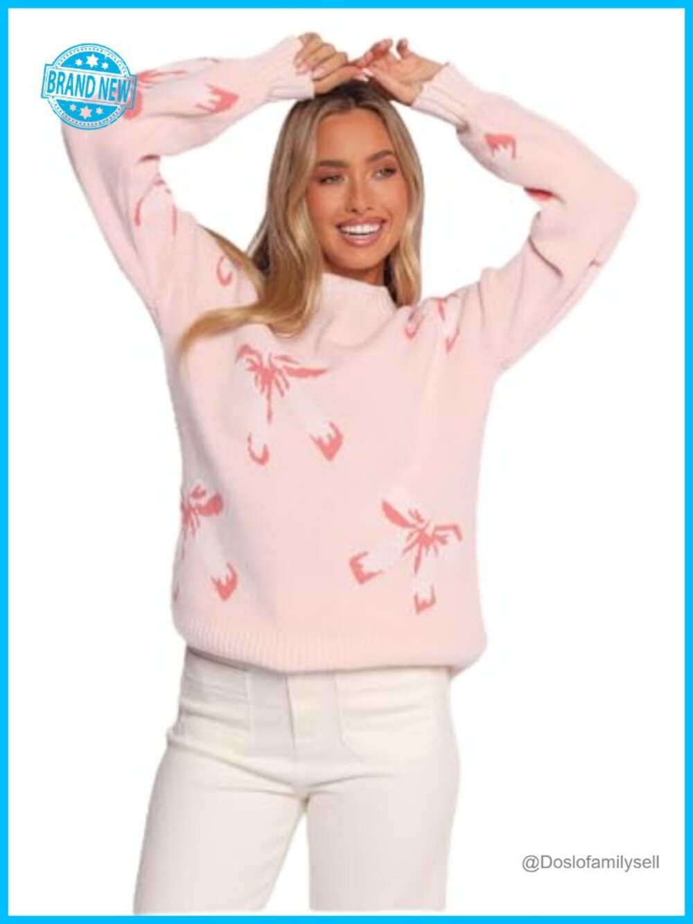 Petal & Pup Carrington Bow Print Knit Pullover Sweater